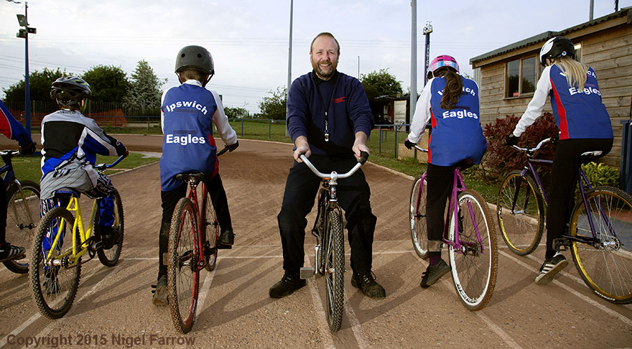 CYCLE SPEEDWAY-Les Fellgett, Ipswich Cycle Speedway Club Juniors coach in Ipswich, Great Britain
